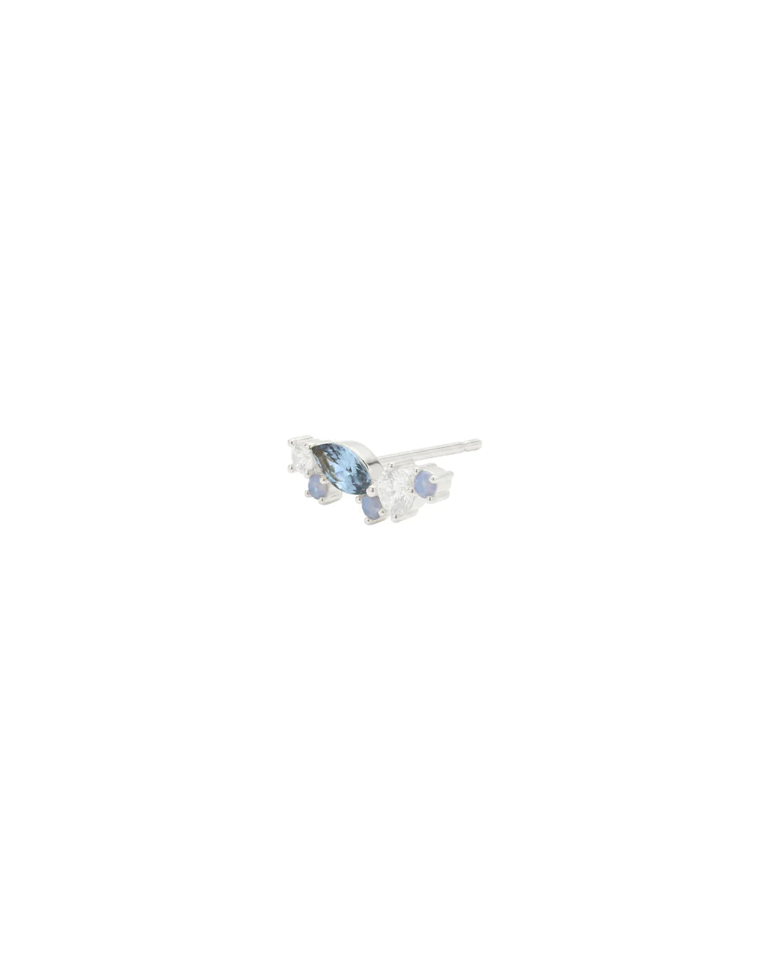 Amabile Orecchino Singolo Aquamarine Sinistro - Argento