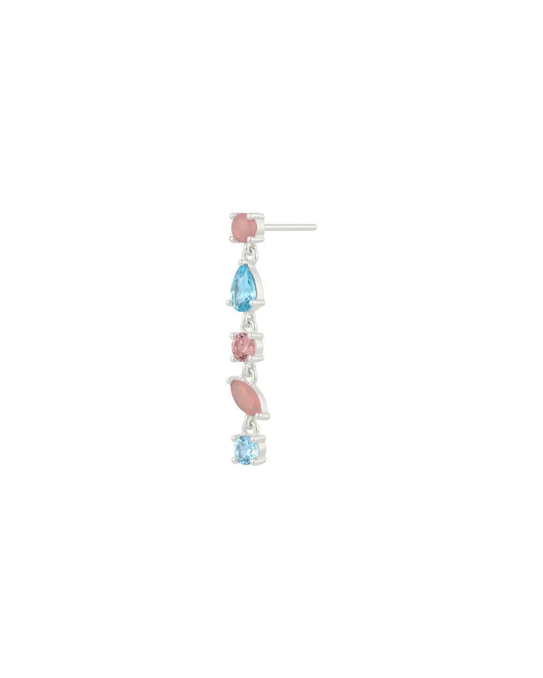 Amabile Orecchino Singolo Pink Lagoon Sinistro - Argento