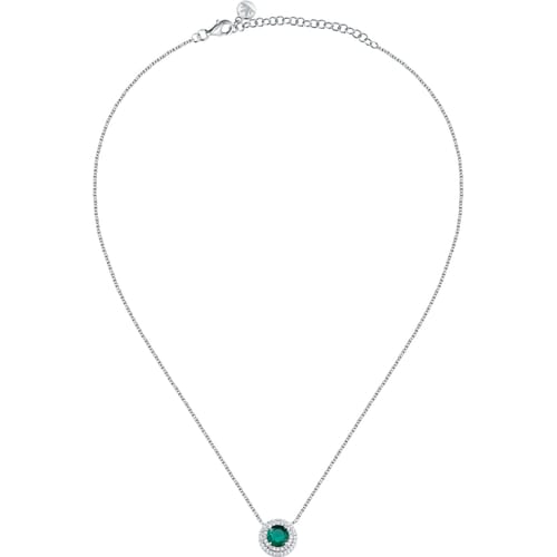 Morellato Collana con Zircone Verde e Giro di Zirconi Bianchi