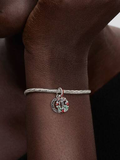 Pandora Charm Pendente Doppio Ghirlanda di Natale