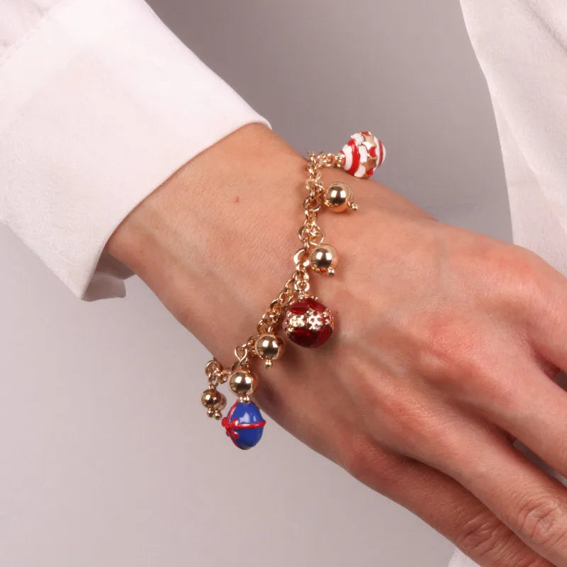 BySimon Bracciale in Metallo con Pendenti a Forma di Palline