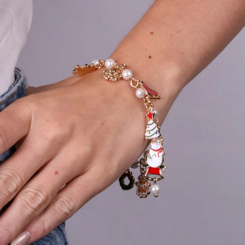 BySimon Bracciale in Metallo con Ciondoli Natalizi