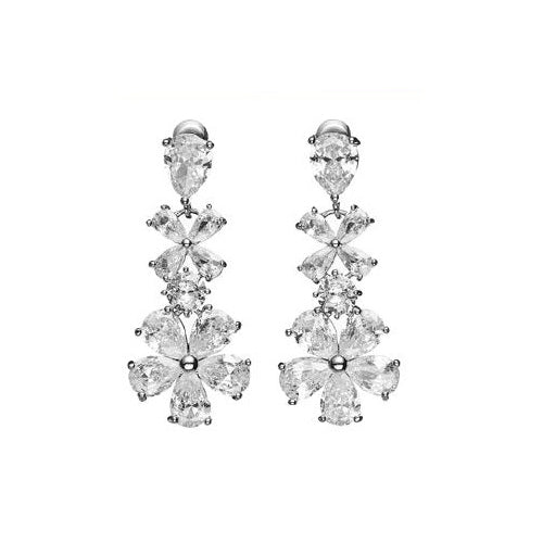 Ottaviani Orecchini Fantasia Con Zirconi A Forma Di Fiori