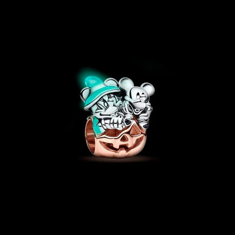 Pandora Charm Disney, Zucca di Halloween Mickey Mouse & Minnie