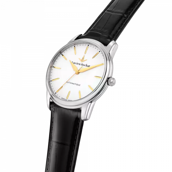 Lucien Rochat Orologio Da Uomo Automatico Iconic In Pelle Nera