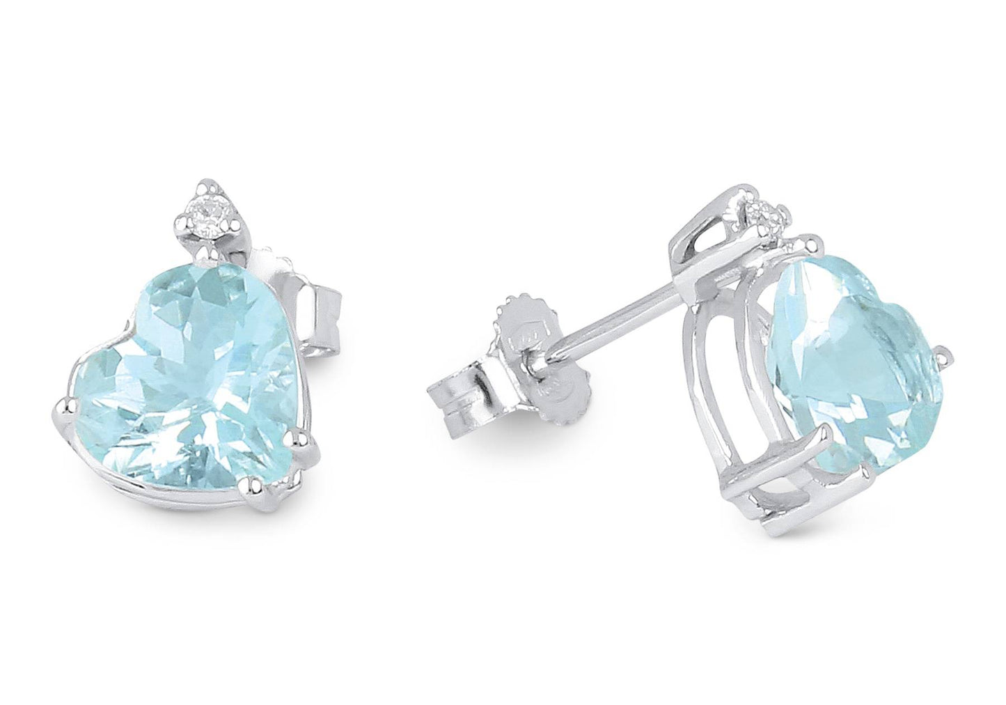 Demetra Orecchini Acquamarina Cuore Diamanti