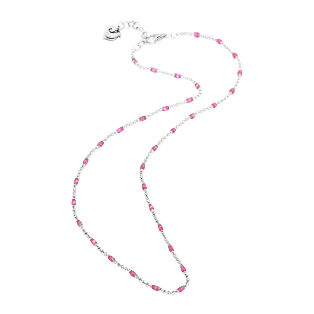 Chantecler Accessori Collana Catena In Argento E Smalto Sfumato Rosa