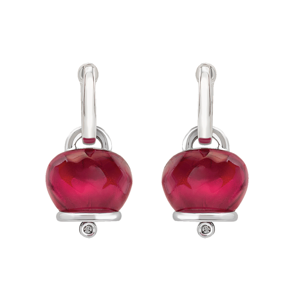 Chantecler Et Voilà Orecchini Campanella Con Resina Bordeaux Sfaccettata