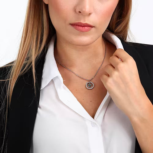 La Petite Story Collana Dorata Con Cuore e Cerchio di Zirconi Bianchi