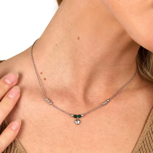 Morellato Collana Talismani con Cuore e Agata Verde