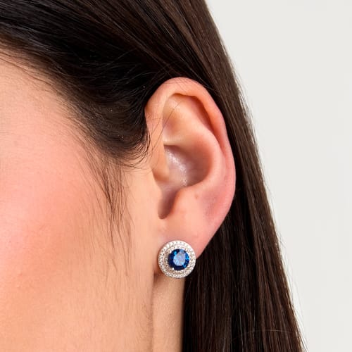 Morellato Orecchini con Zircone Blu e Giro di Zirconi Bianchi