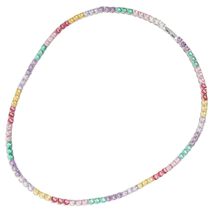Ottaviani Collana Tennis Con Zirconi Colorati