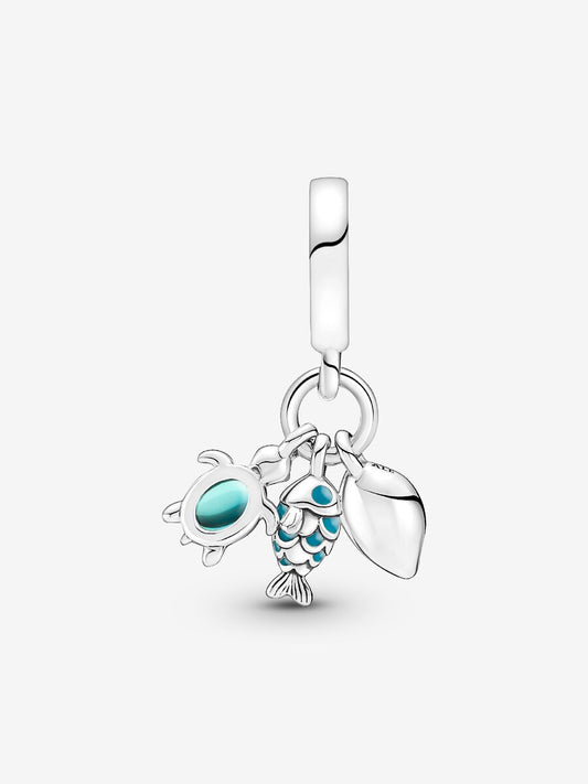 Pandora Charm Pendente Pesciolino, Tartaruga Marina e Conchiglia
