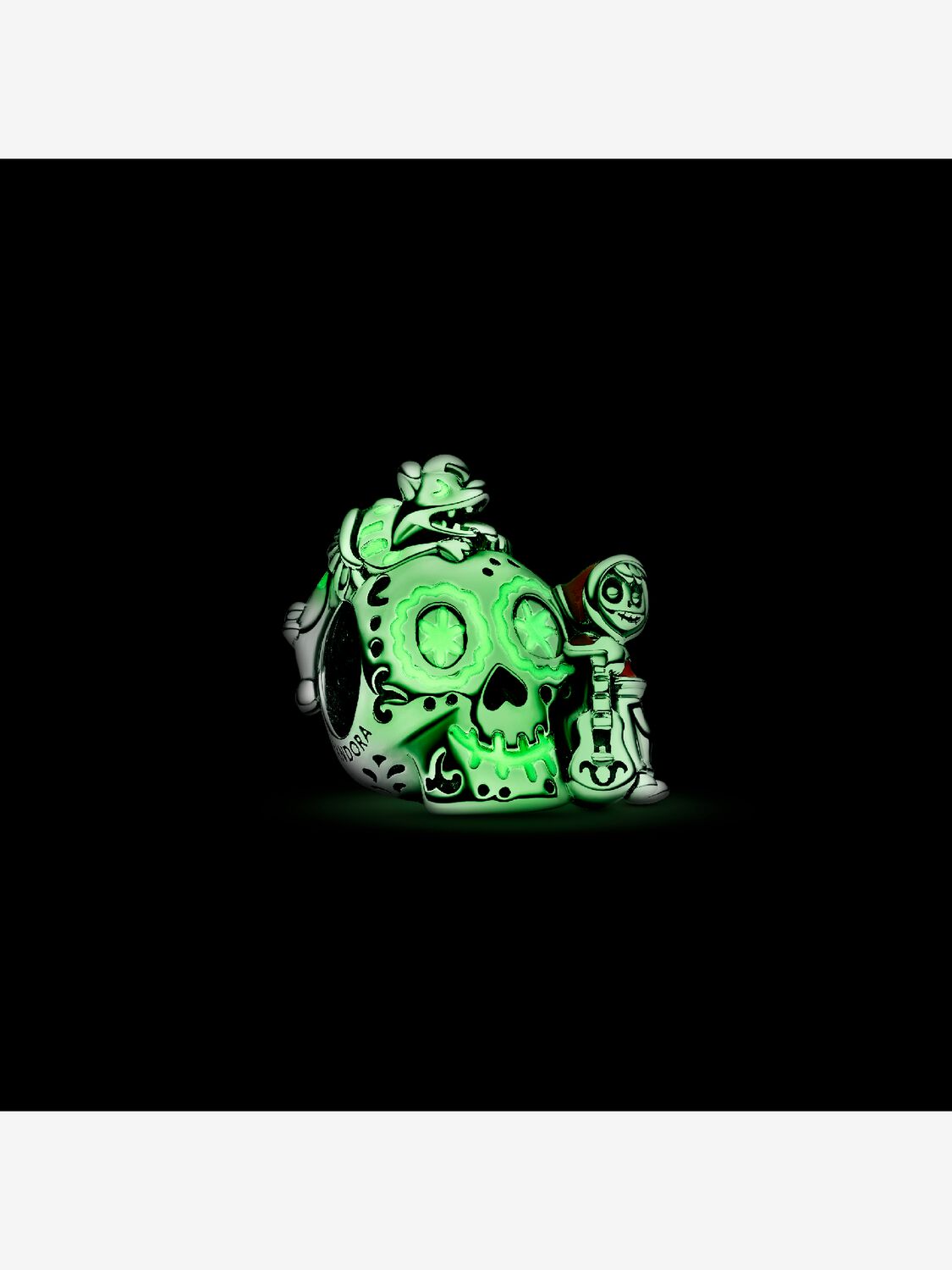 Pandora Pixar Coco Teschio Miguel & Dante che si illumina al buio