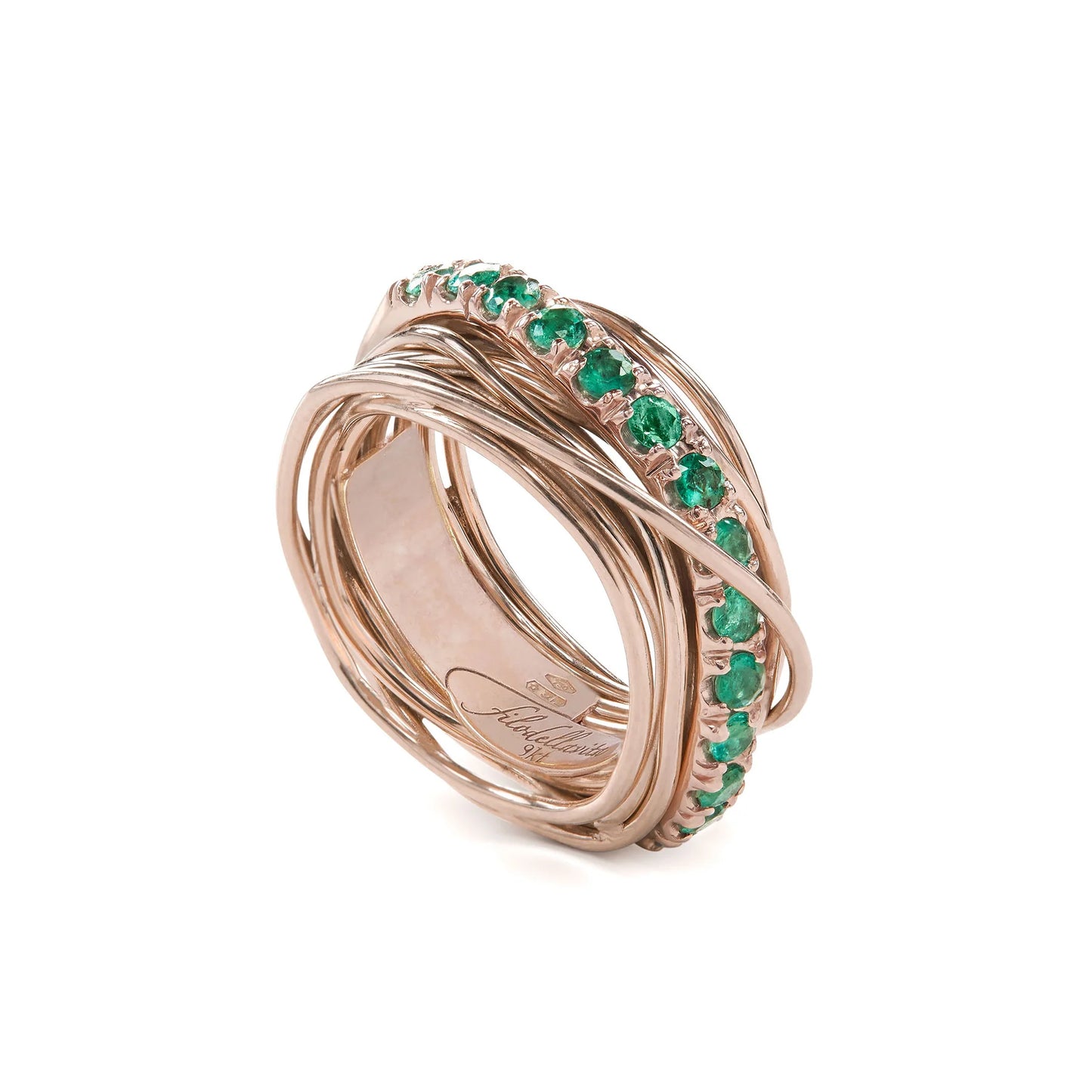 Filo Della Vita By Rubinia 13 Fili In Oro Rosa E Smeraldi
