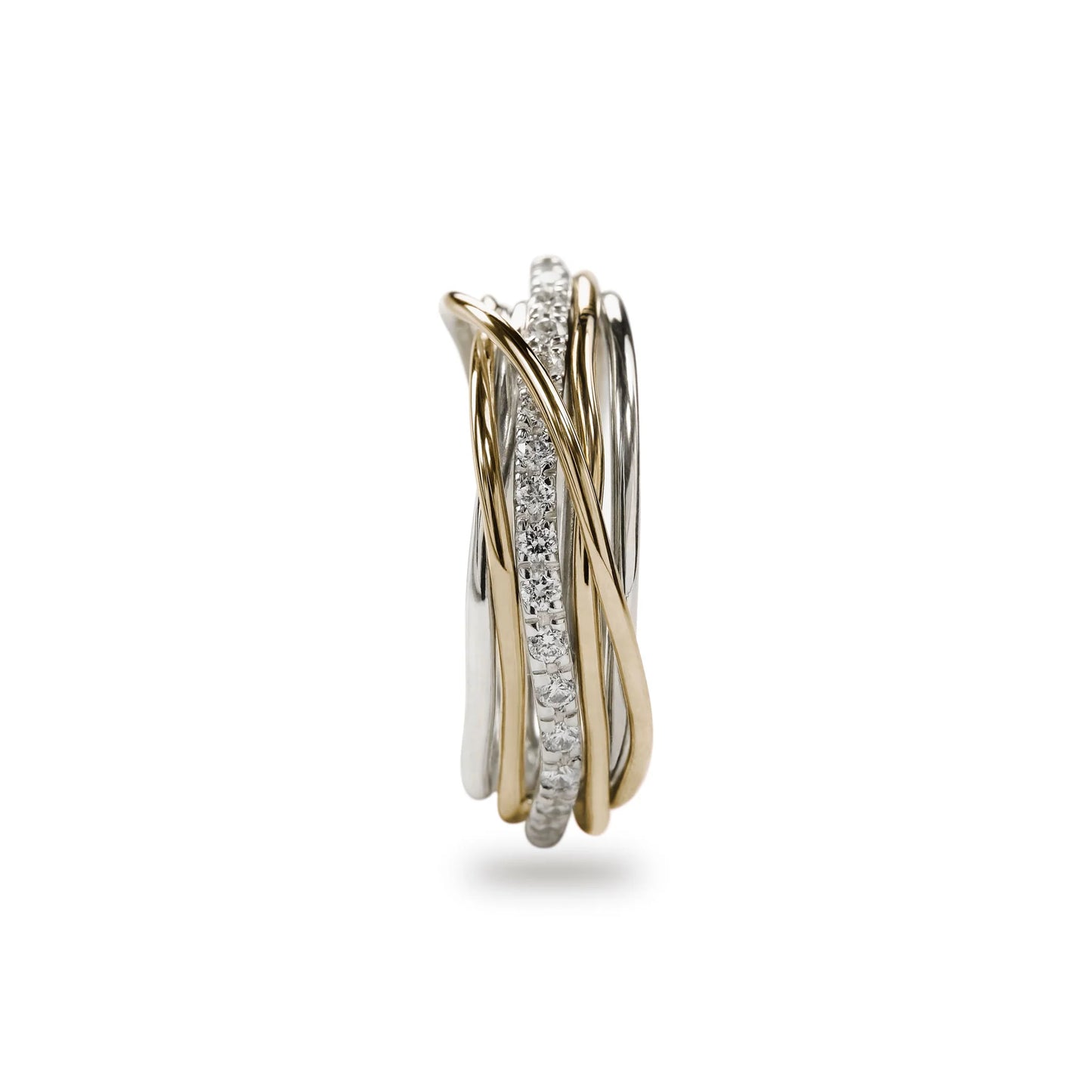 Filo Della Vita By Rubinia 7 Fili In Argento, Oro Giallo E Diamanti