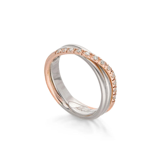 Filo Della Vita By Rubinia 3 Fili In Oro Rosa, Argento E Diamanti