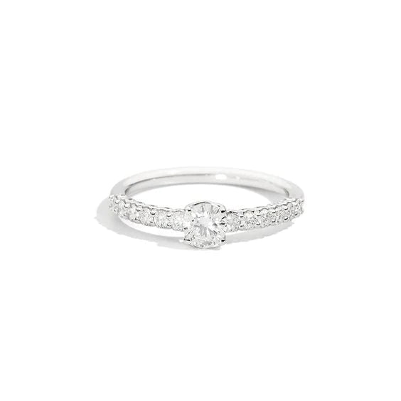 Recarlo Anello Solitario In Oro Bianco E Diamante Da 0.40 CT