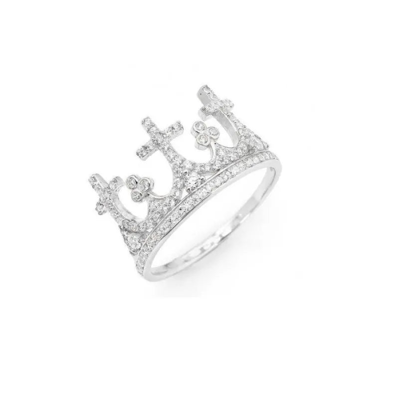Amen Anello Corona con Zirconi