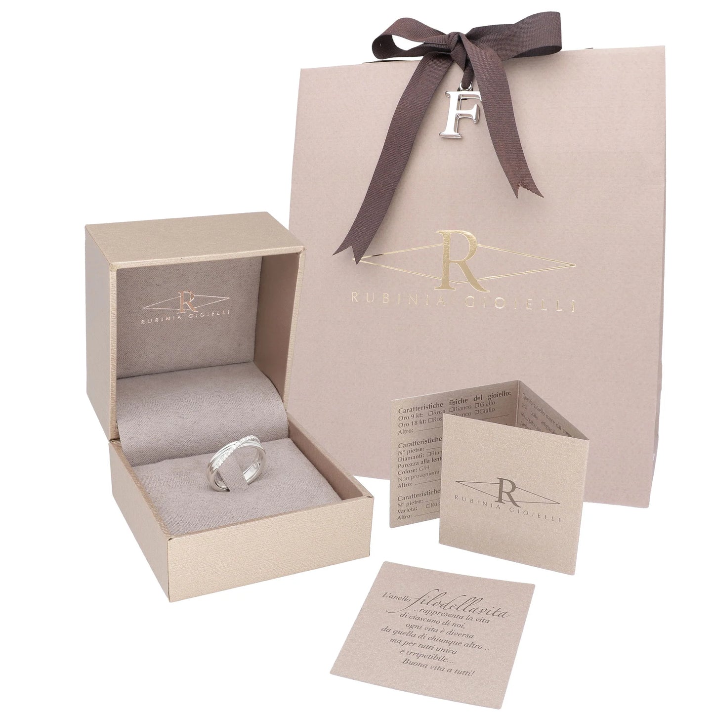 Filo Della Vita By Rubinia 3 Fili In Oro Rosa, Argento E Diamanti
