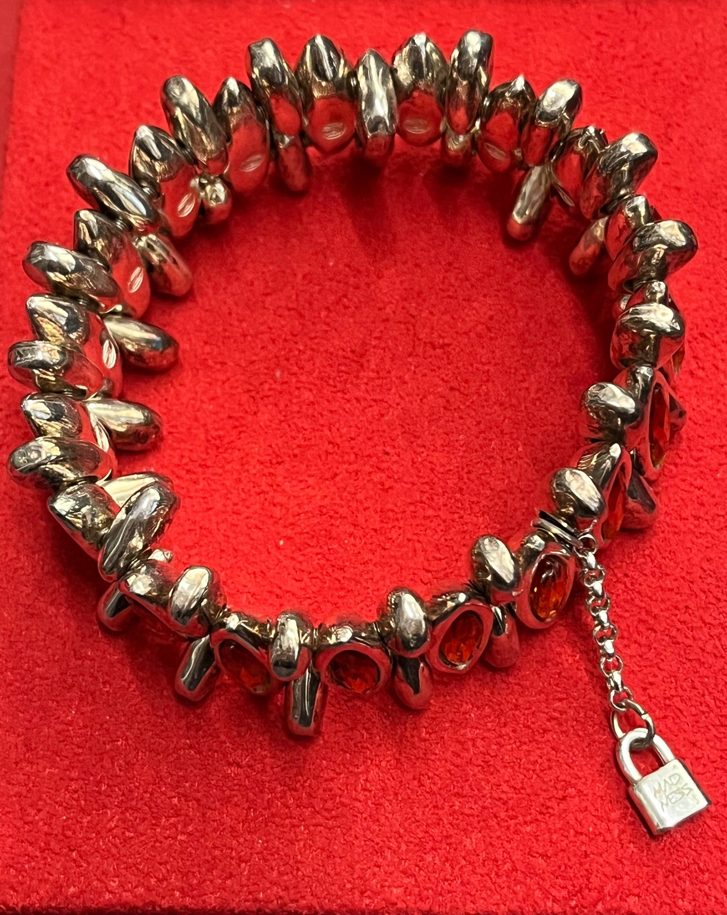 Madness Milano Bracciale A Molla Con Pietre Ambra