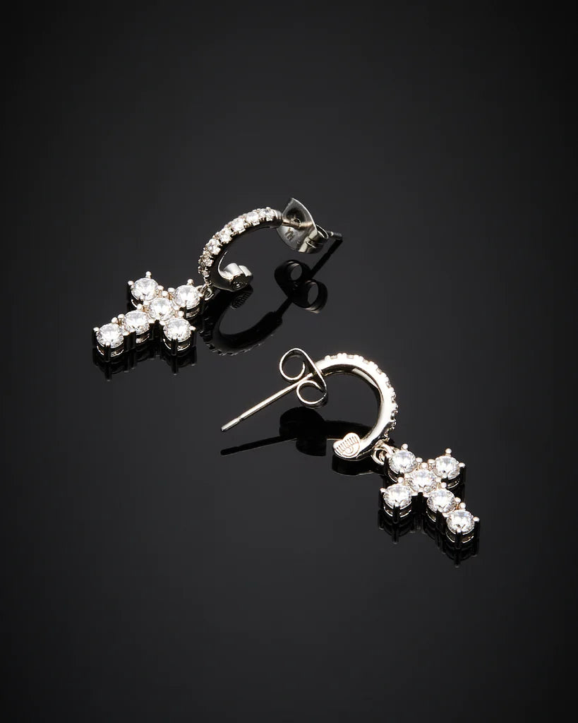 Chiara Ferragni Orecchini Cerchio Con Croci Pendenti