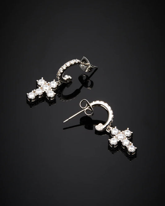 Chiara Ferragni Orecchini Cerchio Con Croci Pendenti