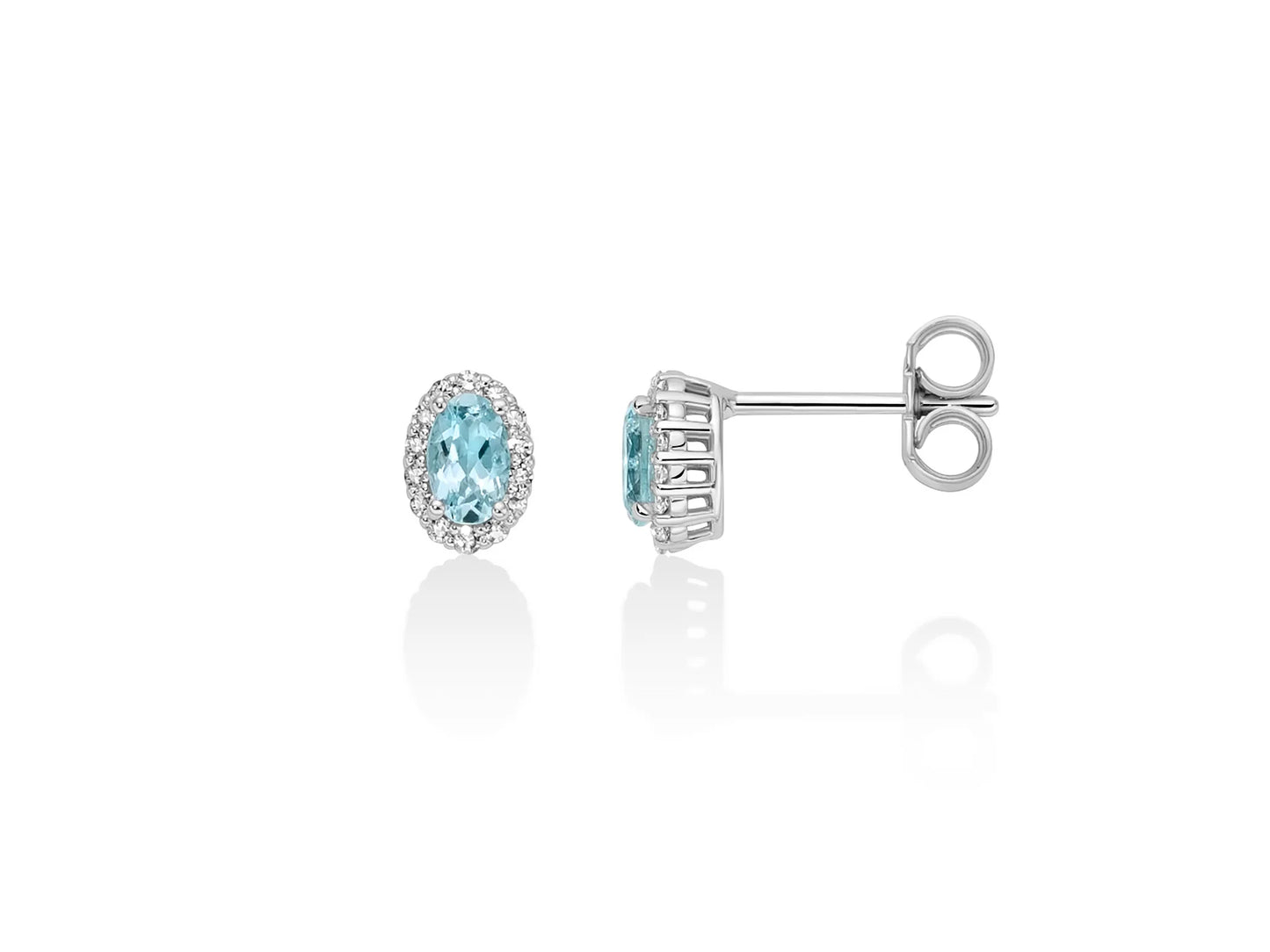 Miluna Orecchini Con Acquamarine Ovali E Diamanti