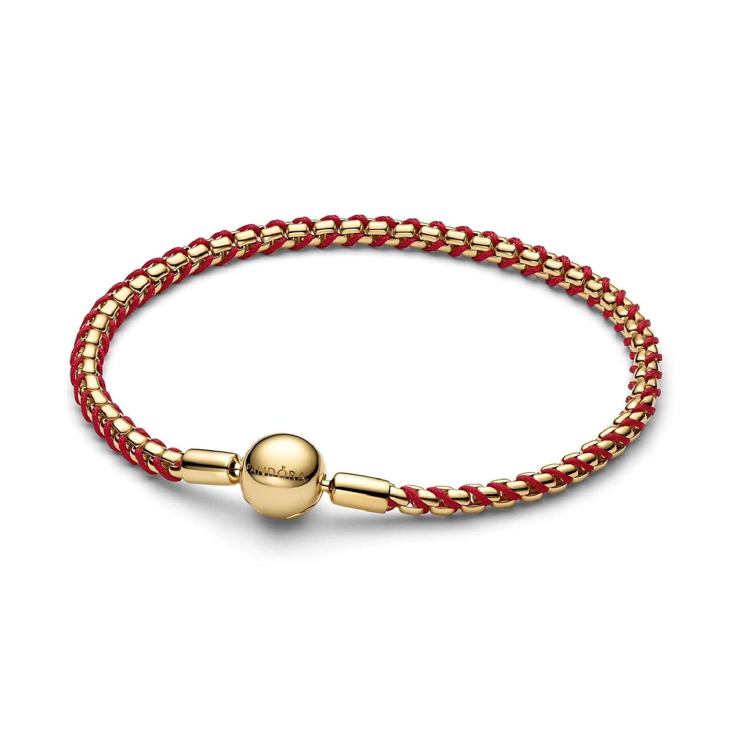 Pandora Bracciale Intreccio Tessuto Rosso