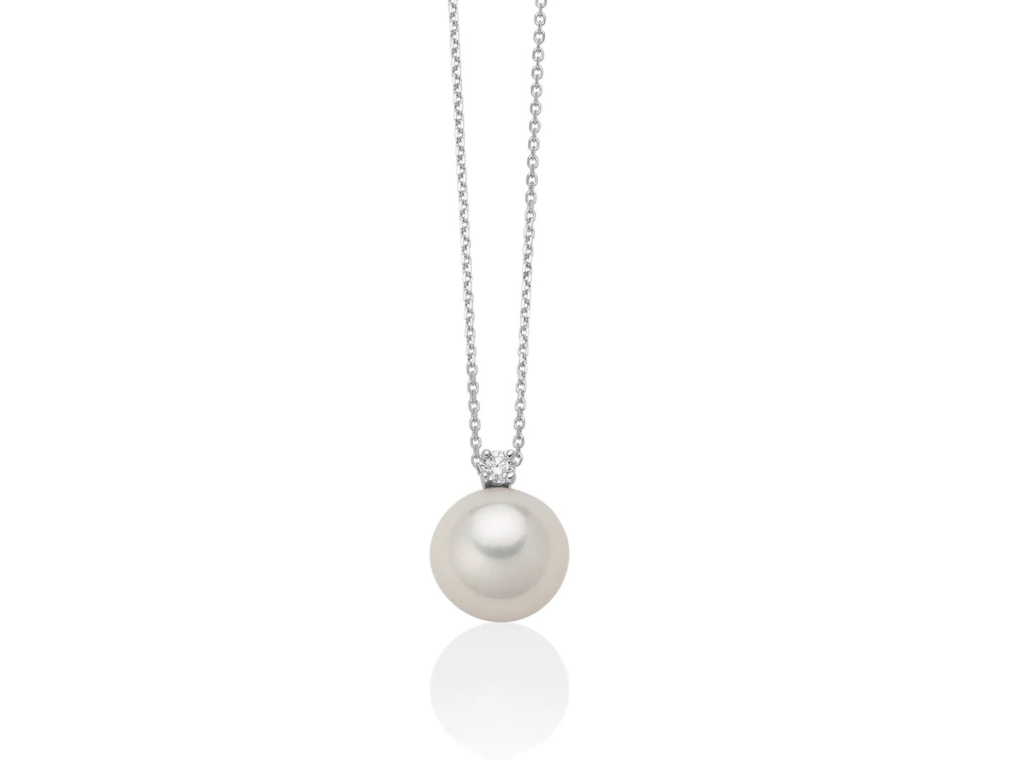 Miluna Collana Con Perla Oriente 9-9,5 E Diamante