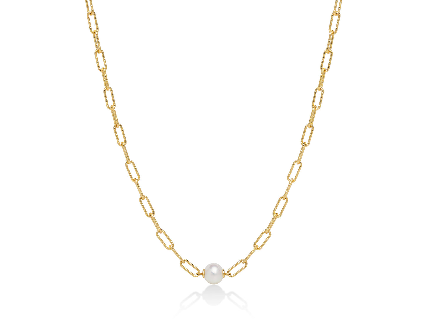 Miluna Collana Con Catena E Perla