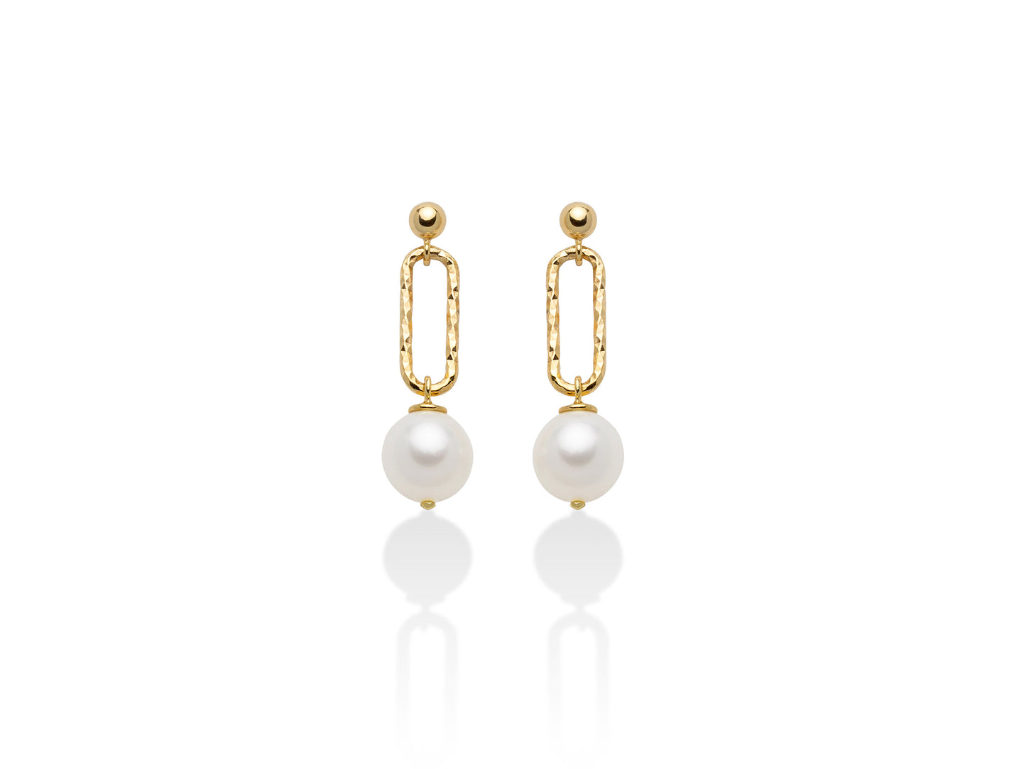 Miluna Orecchini Pendenti Dorati Perle