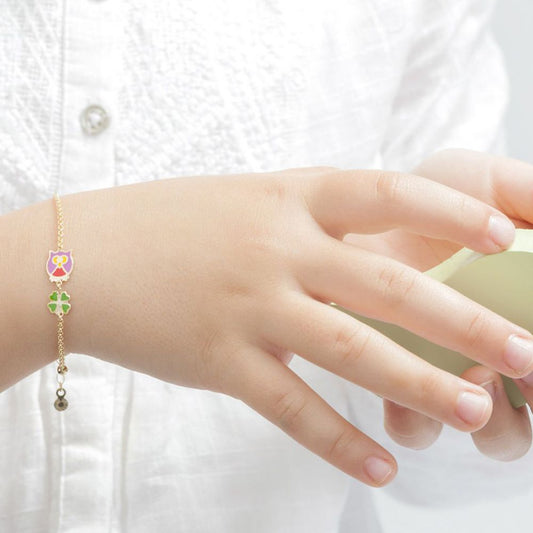 Le Bebè Prime Gioie Bracciale Bimbo/a Quadrifoglio e Civetta