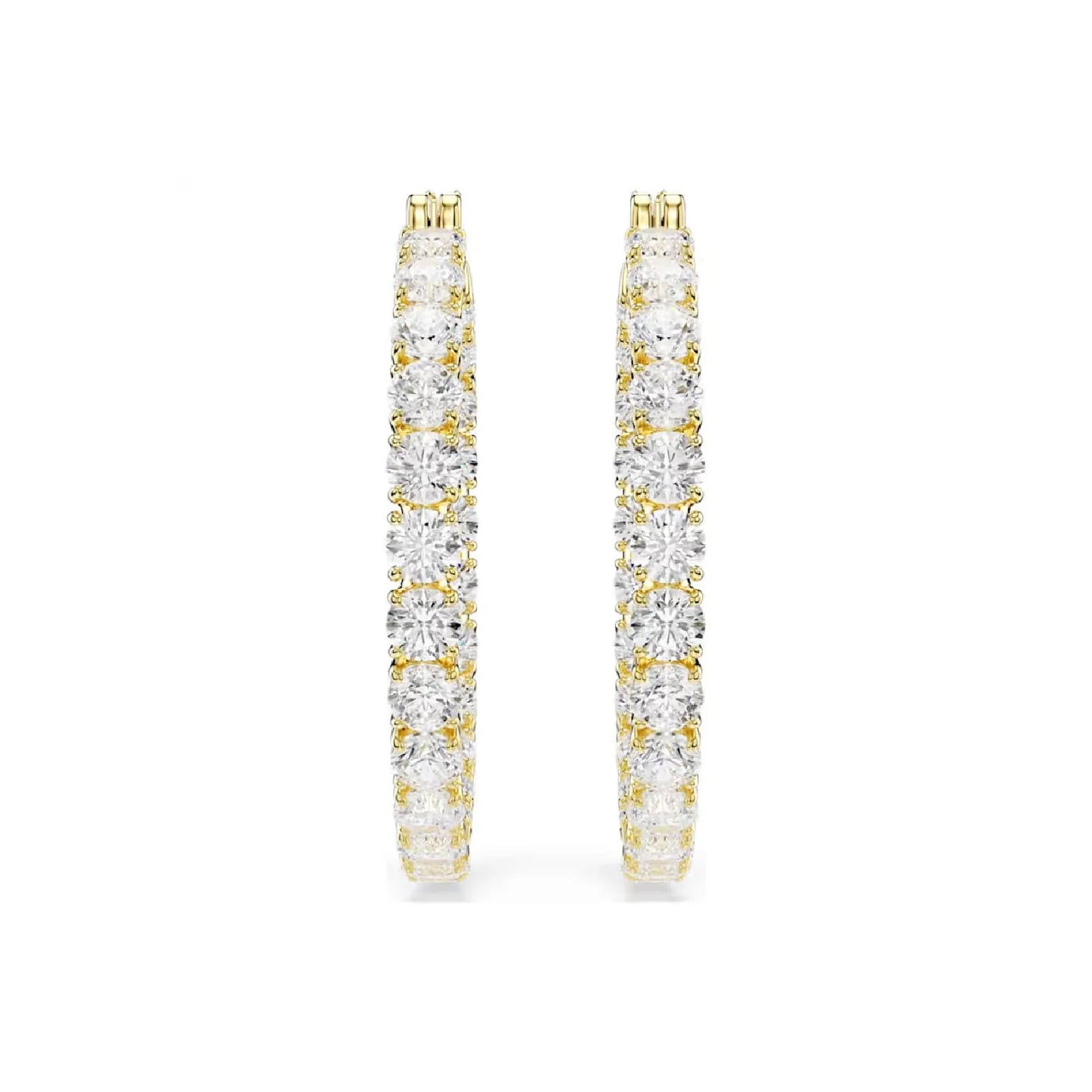 Swarovski Orecchini a Cerchio Dorati Matrix
