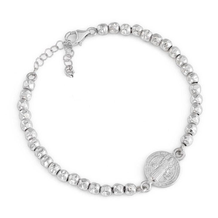 Amen Bracciale Con Sfere Con Ciondolo San Benedetto