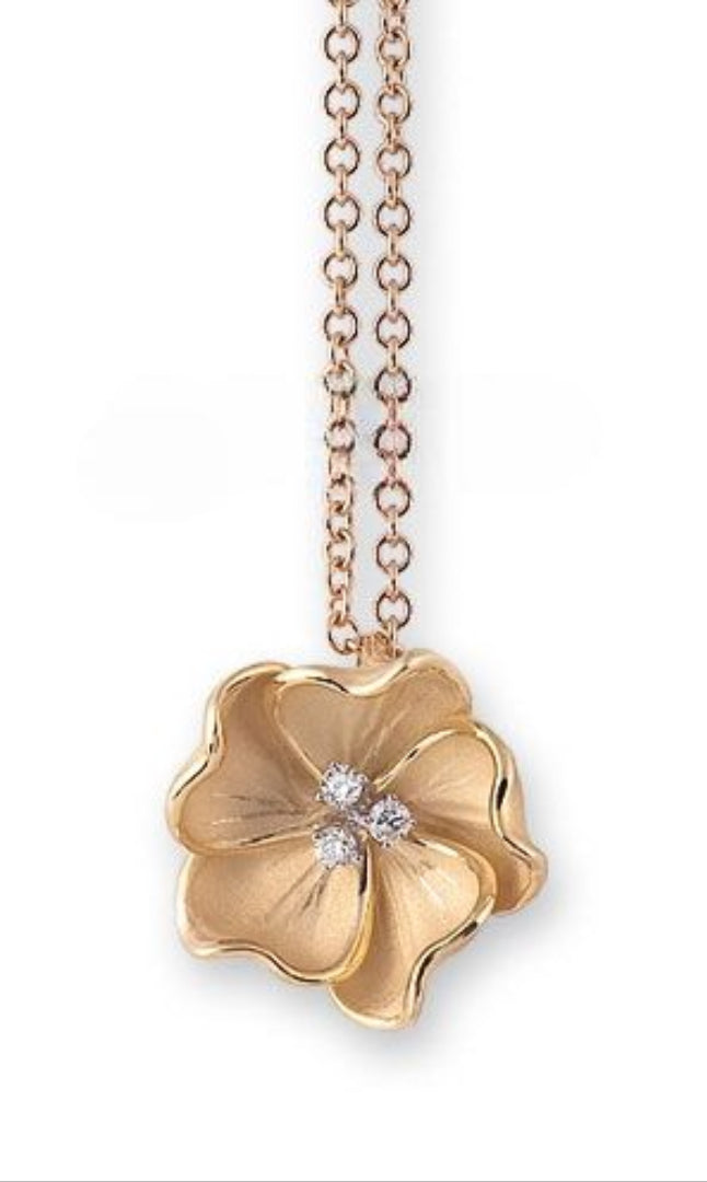 Cammilli Collana In Oro A Fiore Con Diamanti