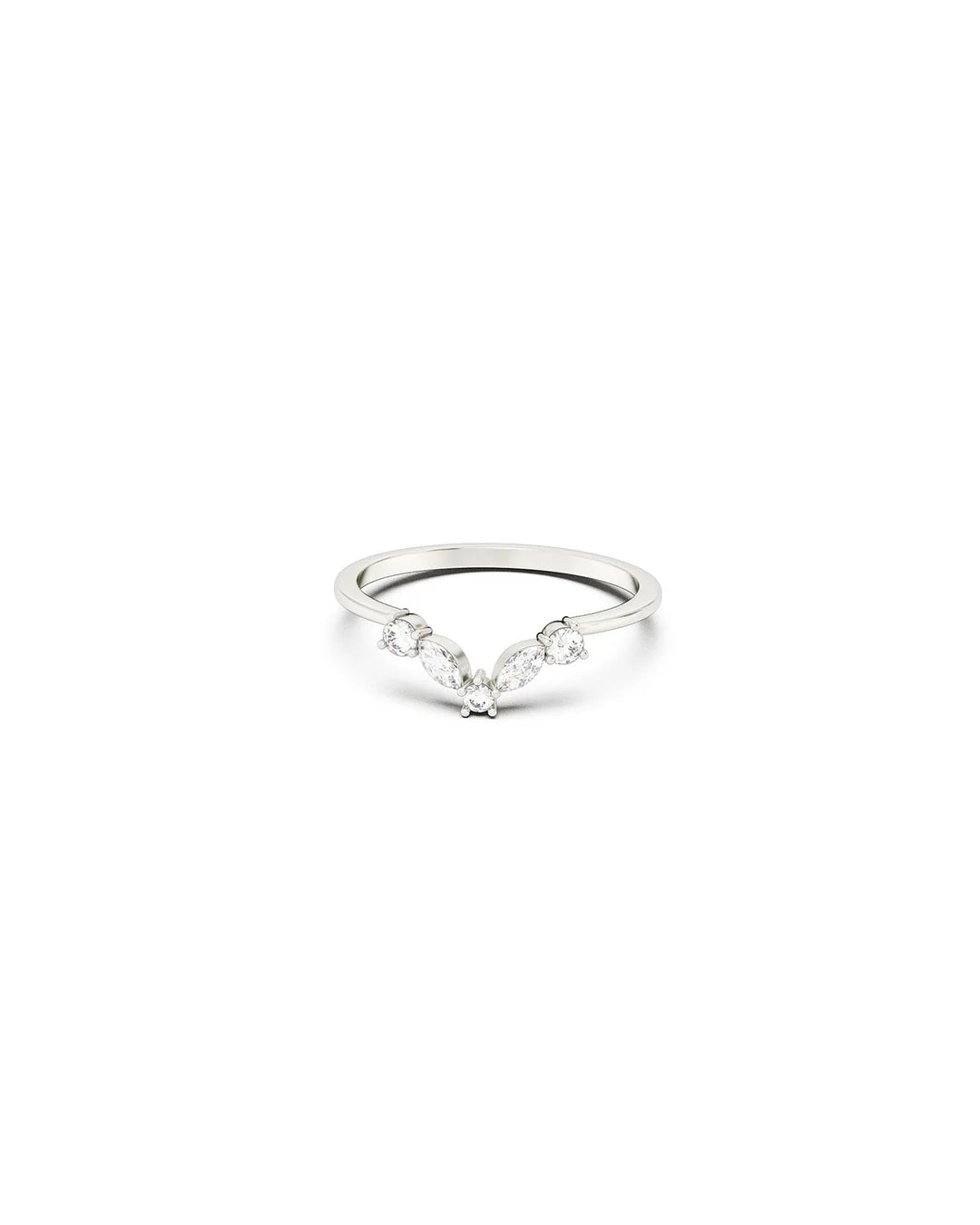 Amabile Anello Chevron Glimmer Argento