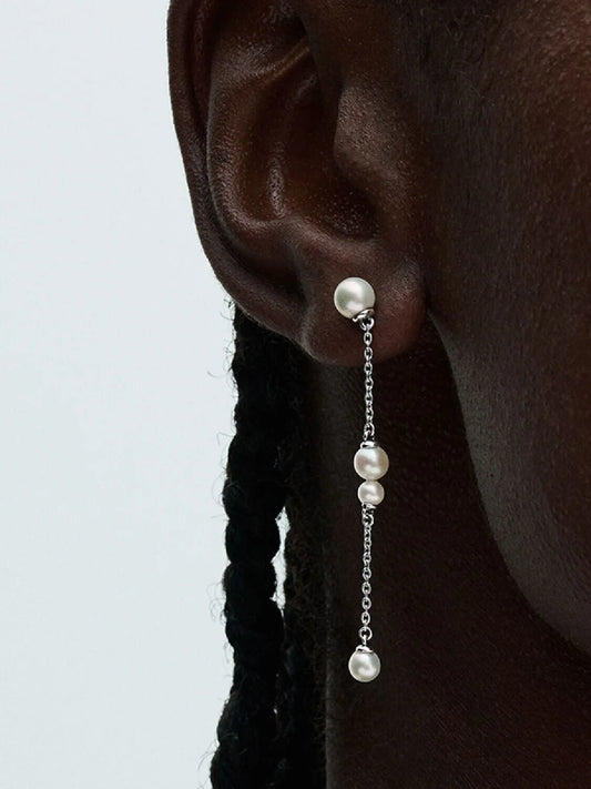 Pandora Orecchini Pendenti Catena con Perle d’Acqua Dolce