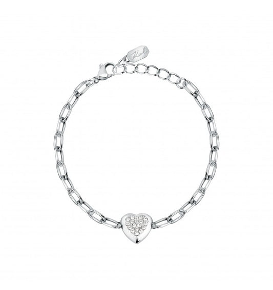 Karl Lagerfeld Bracciale A Catena Con Cuore Con Zirconi