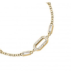 Karl Lagerfeld Bracciale Dorato Con Cristalli Baguette