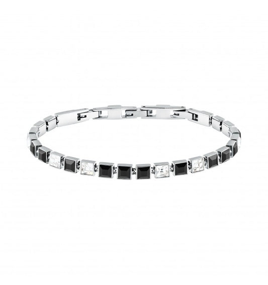 Karl Lagerfeld Bracciale Tennis Con Zirconi Bianchi E Neri
