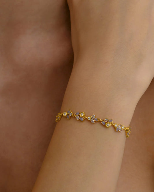 Amabile Bracciale Scorrevole Lavanda Placcato Oro