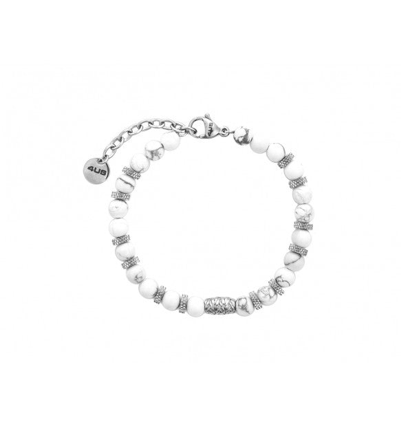 Cesare Paciotti Bracciale Uomo con Sfere Bianche