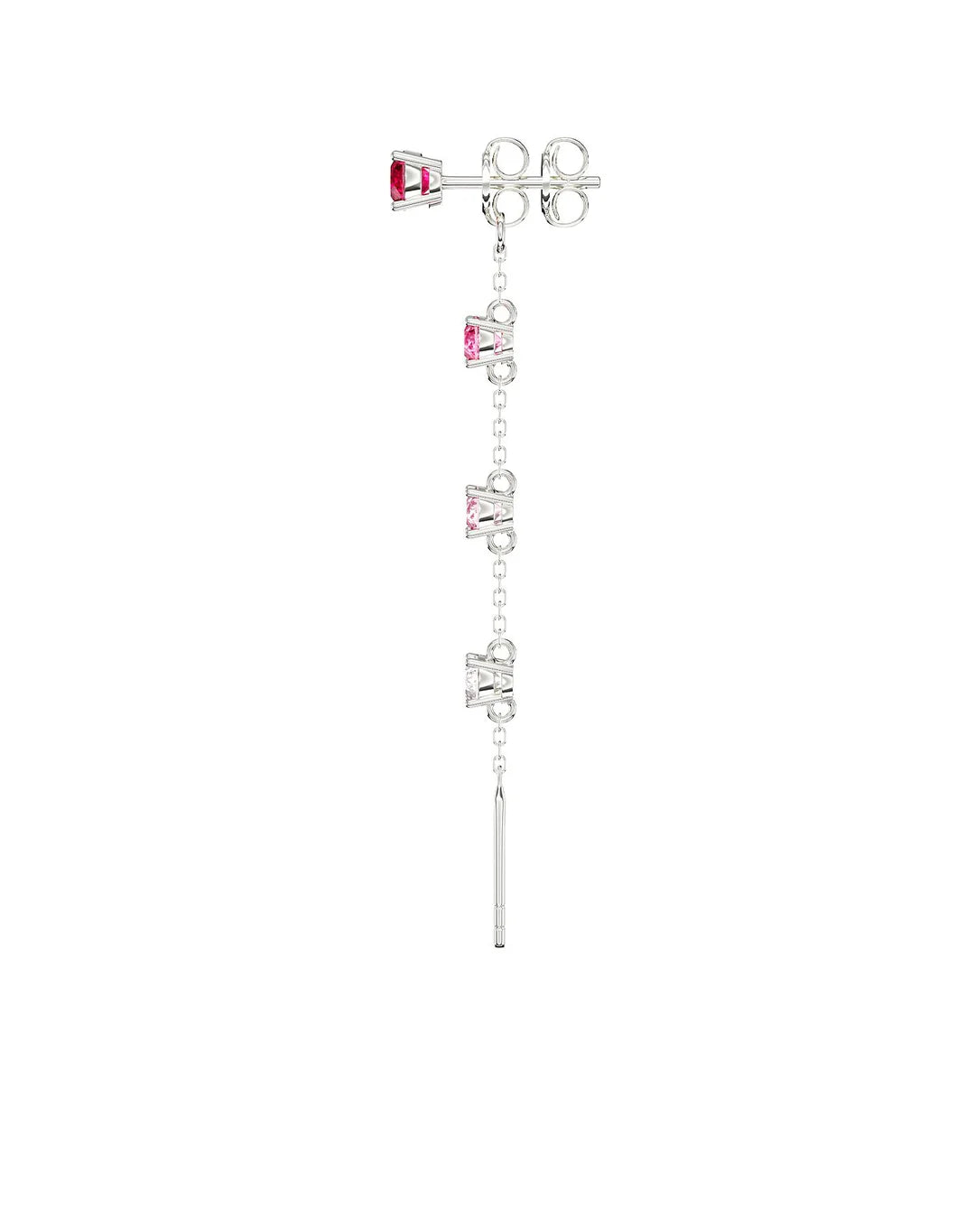 Amabile Orecchino Singolo Charmi Luce Argento / Fucsia