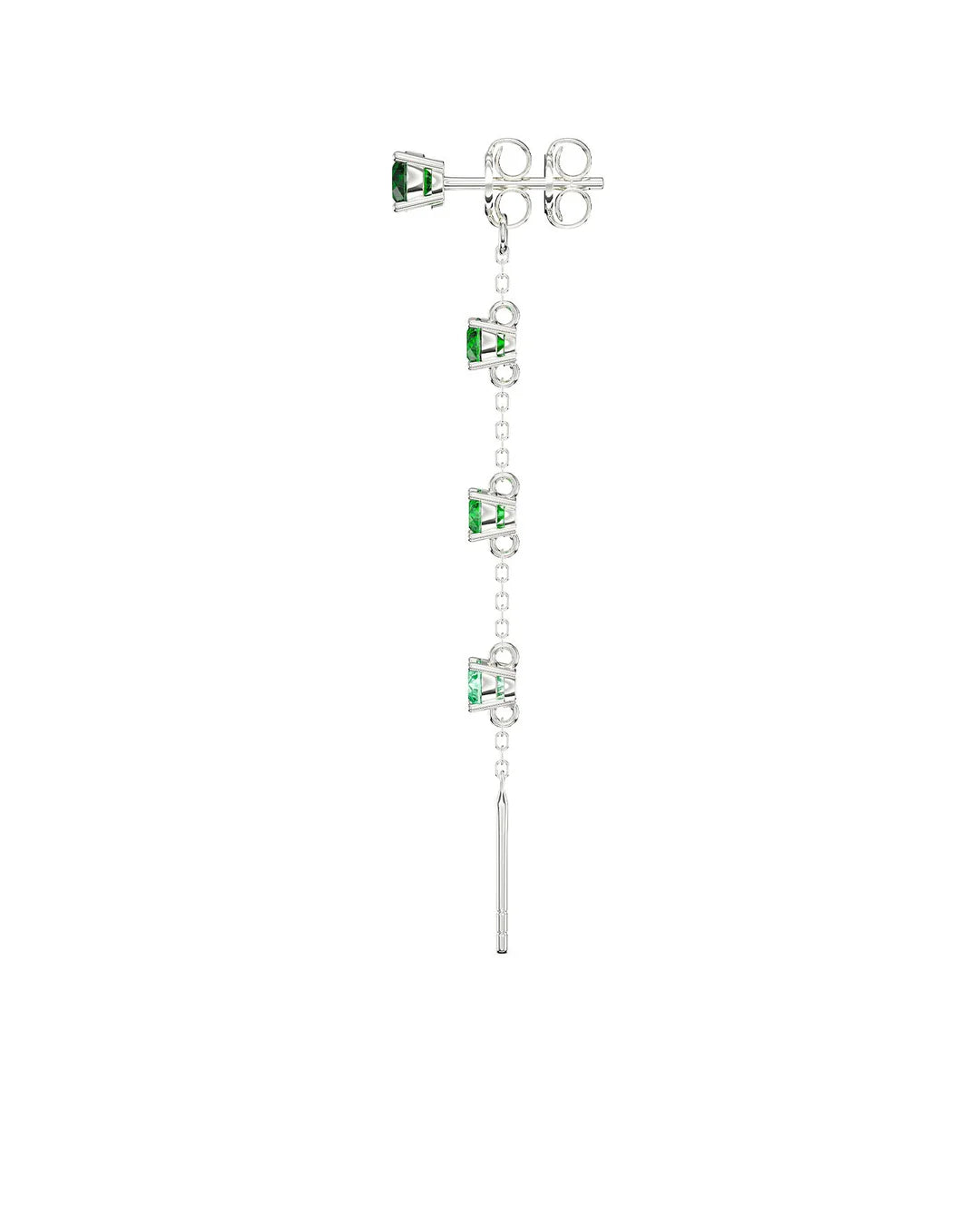 Amabile Orecchino Singolo Charmi Luce Argento / Verde