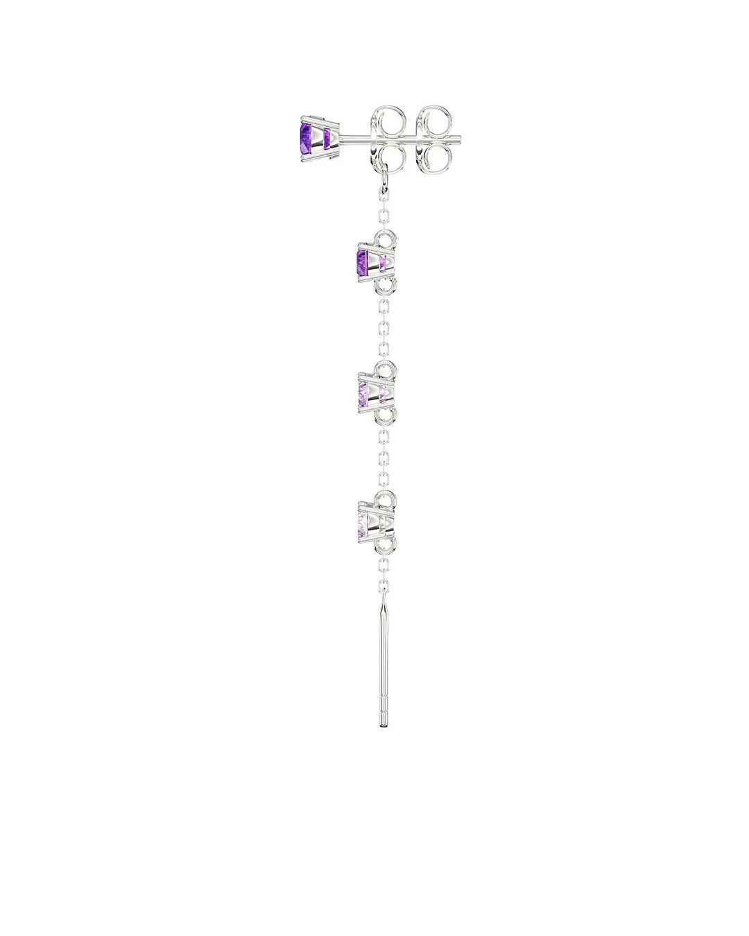 Amabile Orecchino Singolo Charmi Luce Argento / Viola