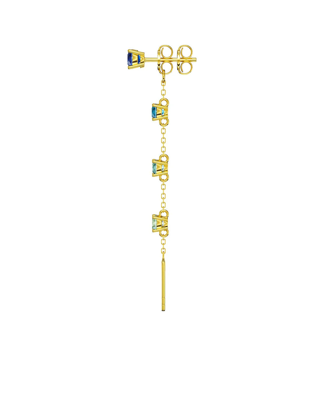 Amabile Orecchino Singolo Charmi Luce Placcato Oro / Blu