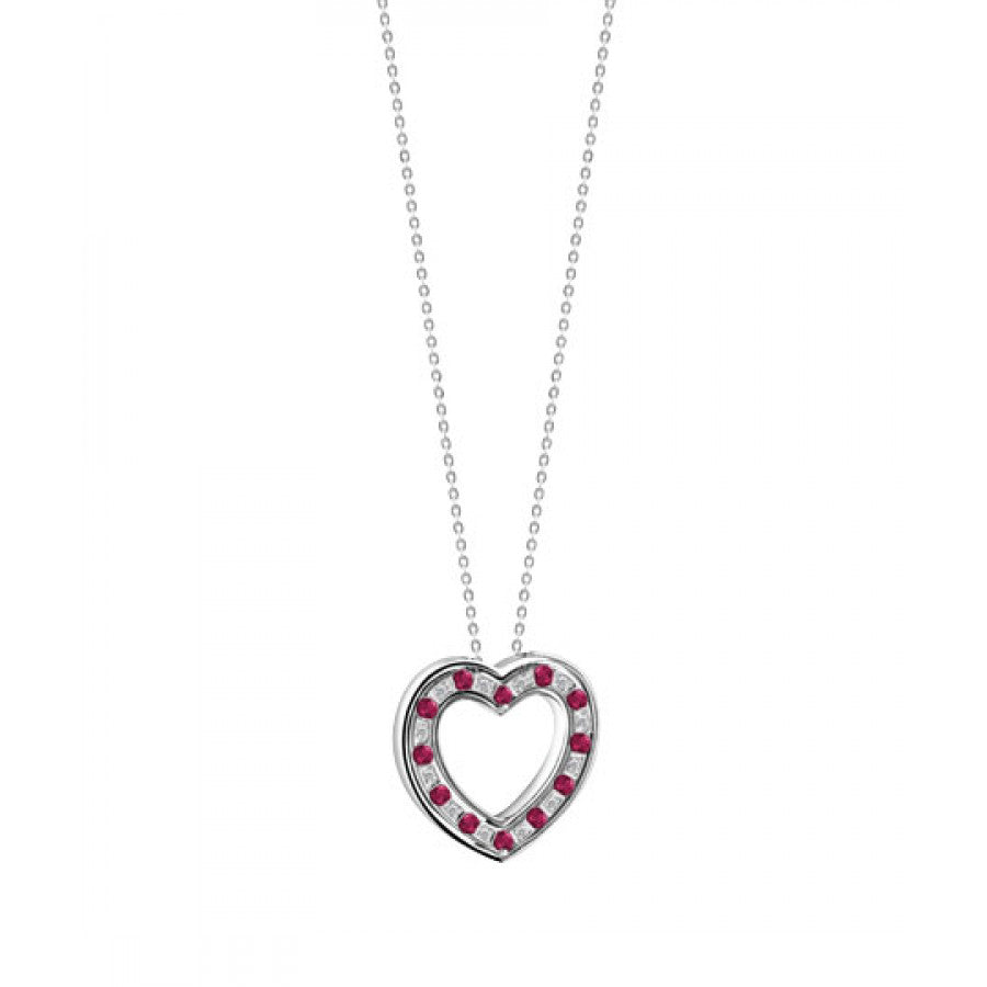 Damiani Collana Cuore Con Diamanti E Rubini