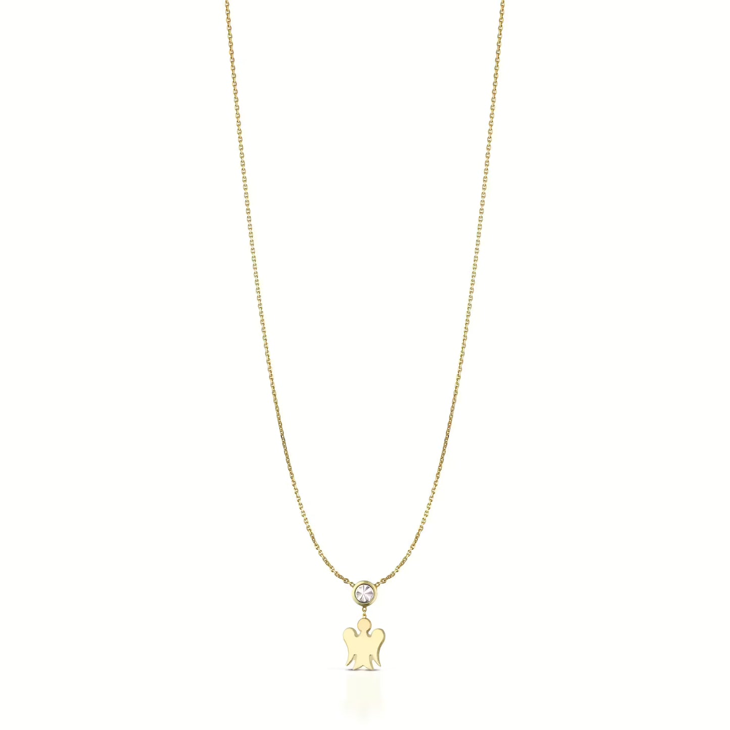 Roberto Giannotti Collana In Oro Giallo Con Angelo E Punto Luce