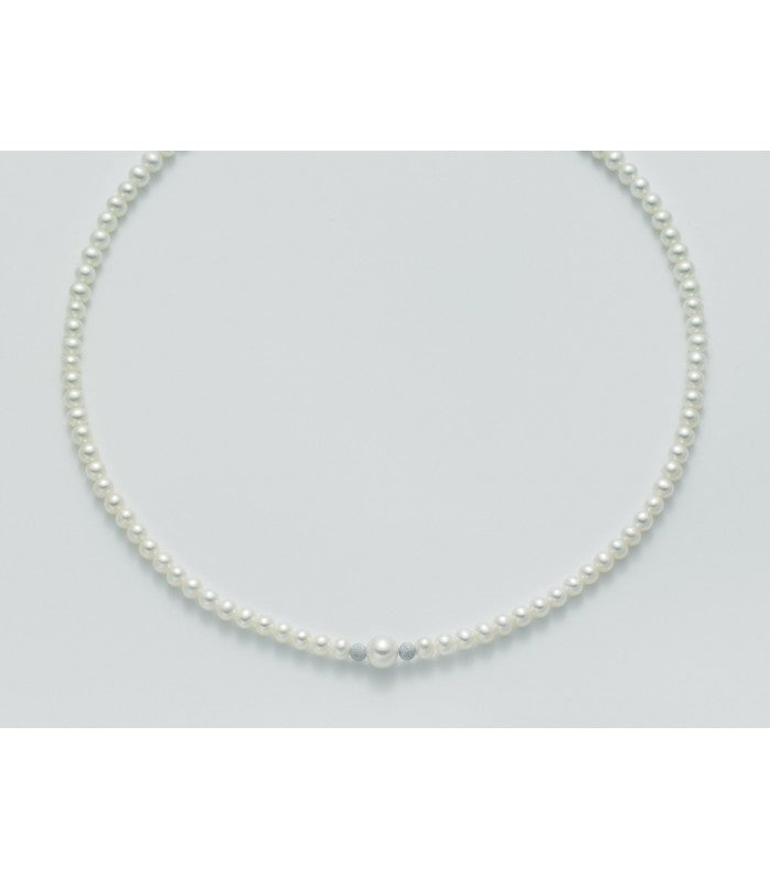 Miluna Collana Con Perle Con Sfere Satinate